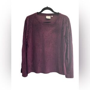 Anthro Dantelle Ribbed Velvet Top Size M